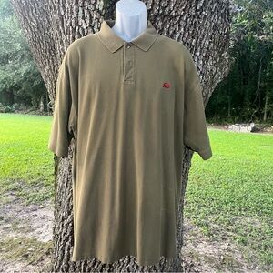 PERLIS BIG TALL 3XL OLIVE GREEN SHORT SLEEVE POLO SHIRT RED CRAWFISH LOBSTER